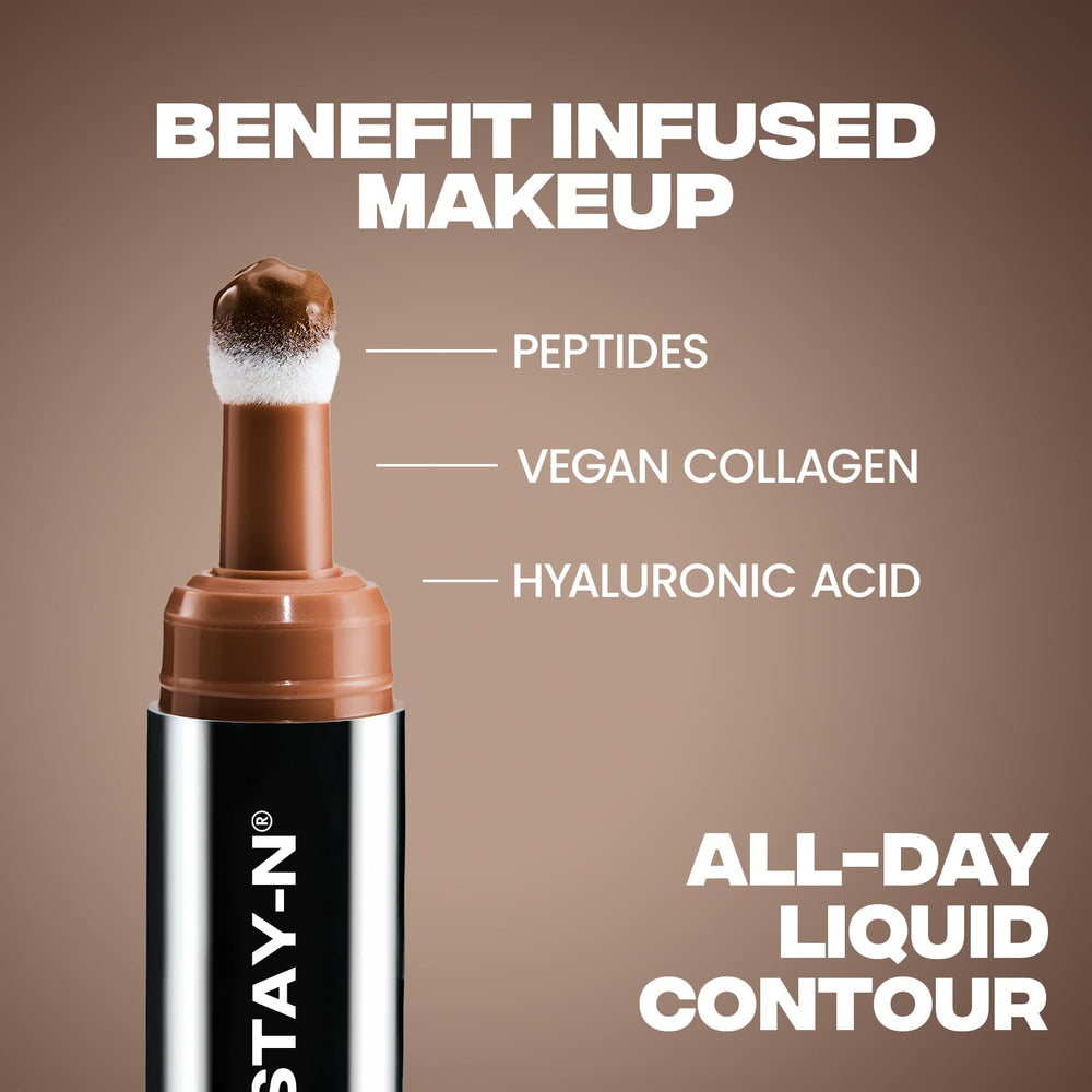 Sacheu Liquid Contour Stay-N applied at hairline frames features with natural shading