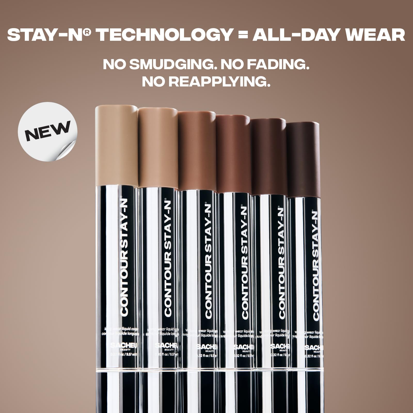 Sacheu Liquid Contour Stay-N satin finish close-up shows creamy texture