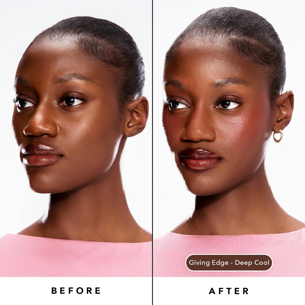 Sacheu Liquid Contour STAY-N transfer-resistant finish on skin endures wear.