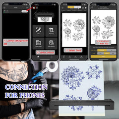 Sacnahe wireless tattoo stencil printer app control, easy sizing and templates for faster stencils.