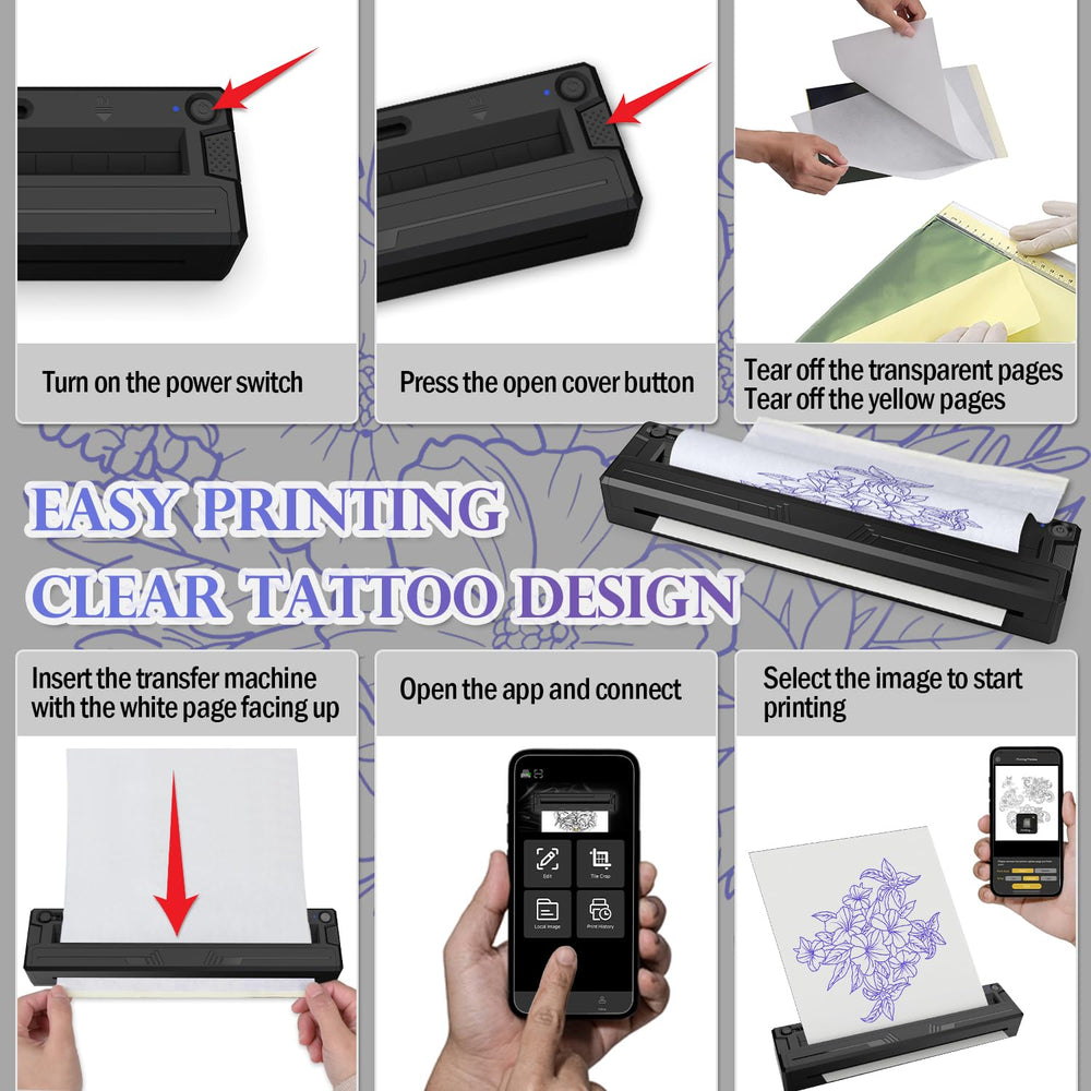 Sacnahe wireless tattoo stencil printer portable with bag, ideal for fieldwork and studio sessions.