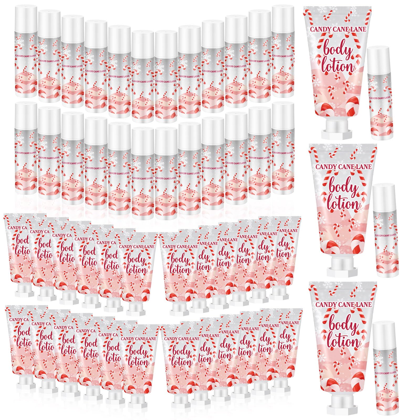 Sacubee lip balm set in peppermint cane design for festive gifting and daily lip care.