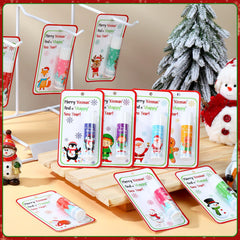 Sacubee Christmas lip balm tin design highlighted for stylish gifting.
