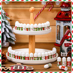 Sacubee lip balms in festive green and red packaging for holidays.