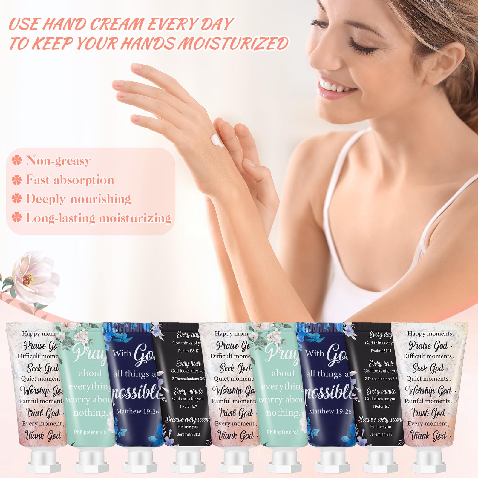 Sacubee gift-set 12-pieces shows versatile Christian hand cream gift for family and friends