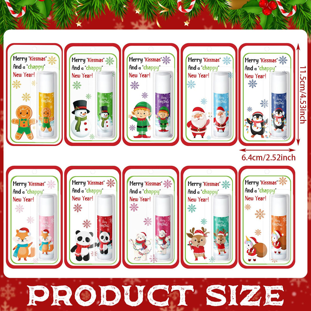 Sacubee lip balm stocking stuffer display for convenient gifting.