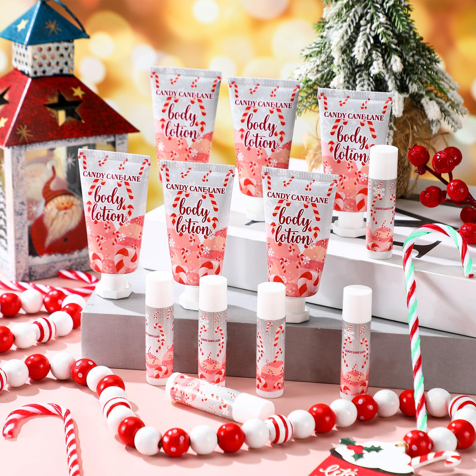 Sacubee mint vanilla body lotion with festive packaging for on‑the‑go hydration.
