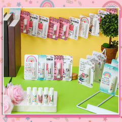 Sacubee lip balm with teacher-week design on display for events