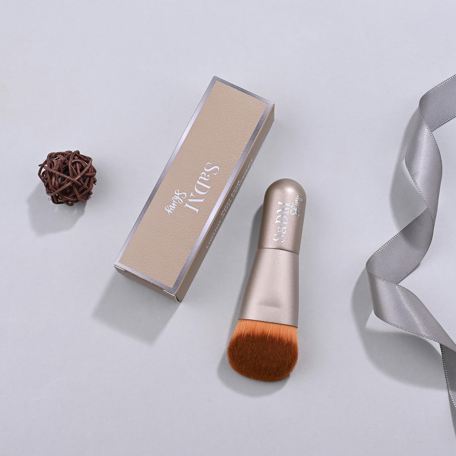 SaDM Shiny Kabuki angled blender brush premium synthetic bristles for even distribution.