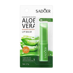 Sadoer 98% Aloe Vera lip balm tube front for daily hydration