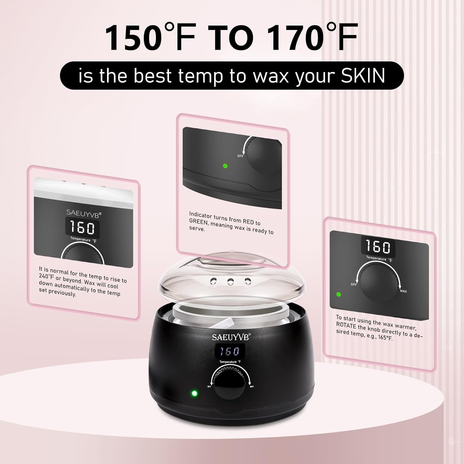 SAEUYVB wax warmer anti-slip feet protect countertops during use