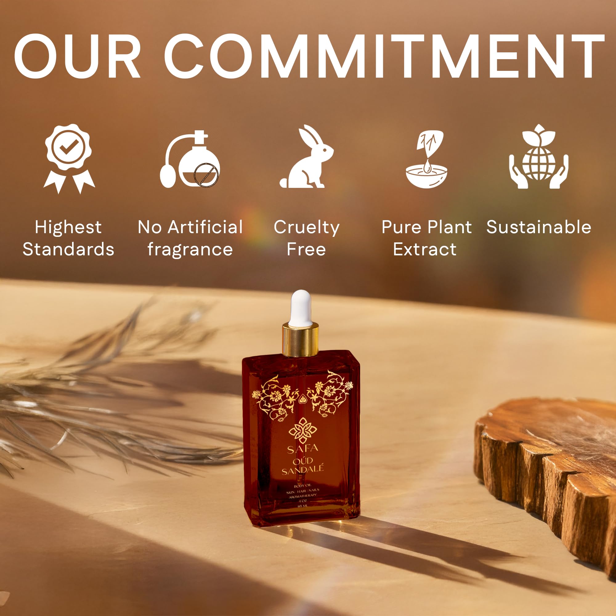 SAFA Oud Sandalé Oil applied to nails and cuticles for nourishment.