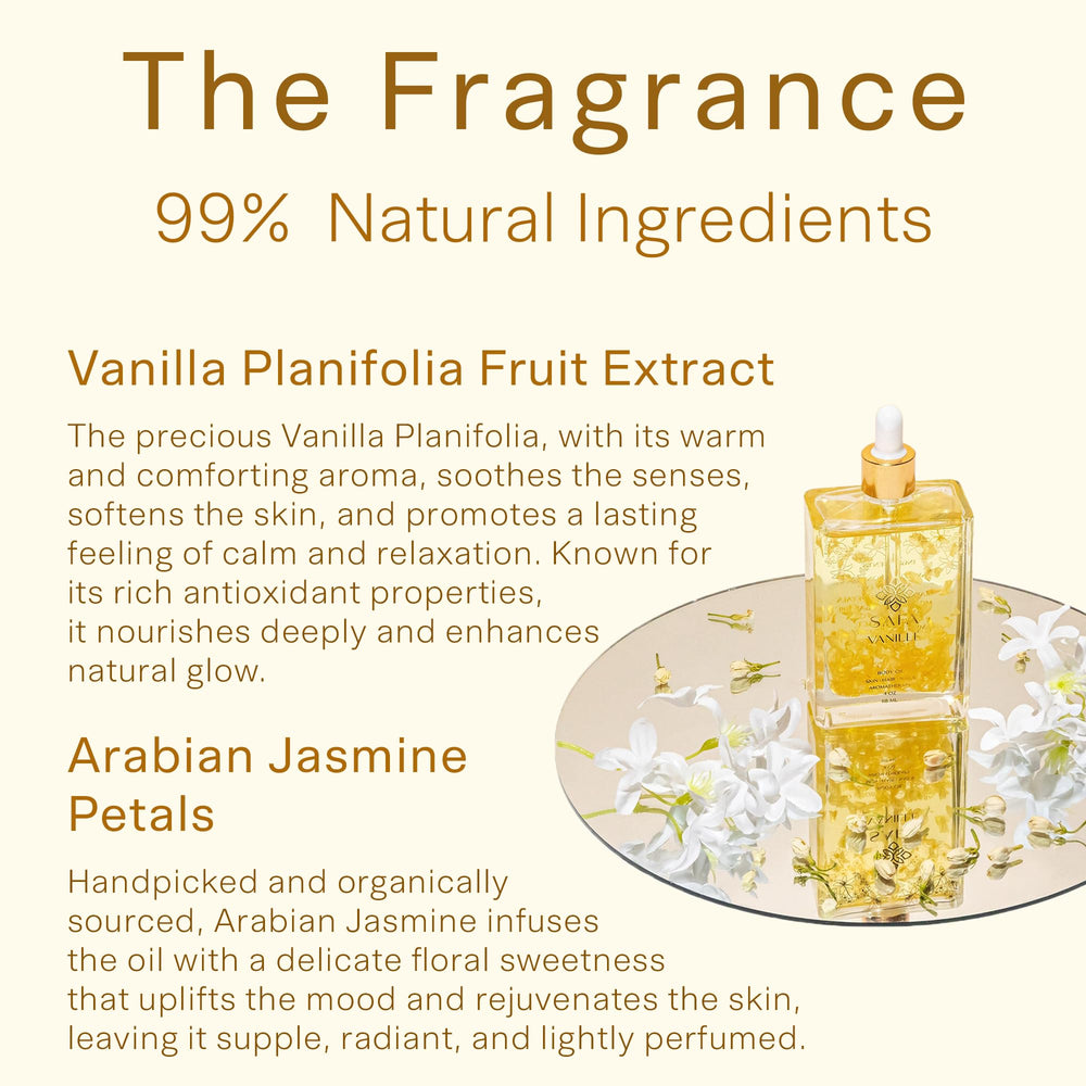 SAFA Vanille Oil jasmine petals hinting at a floral note for mood-boosting rituals