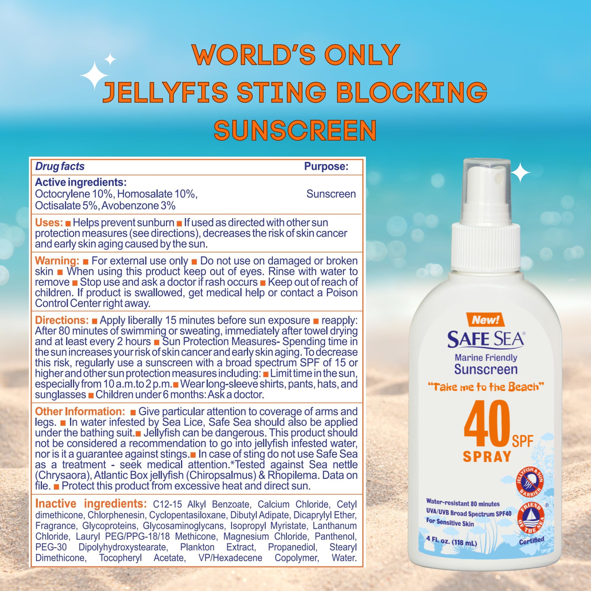 Safe Sea sunscreen being applied by hand for convenient coverage