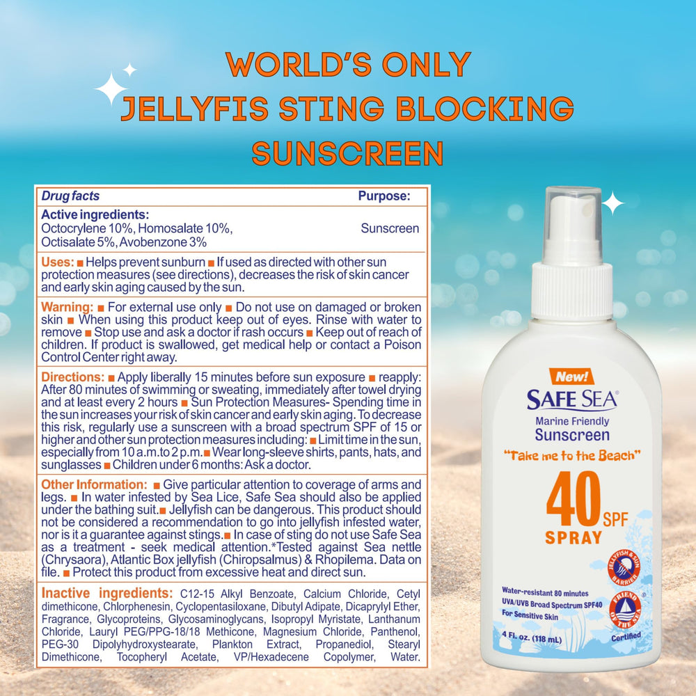 Safe Sea sunscreen being applied by hand for convenient coverage