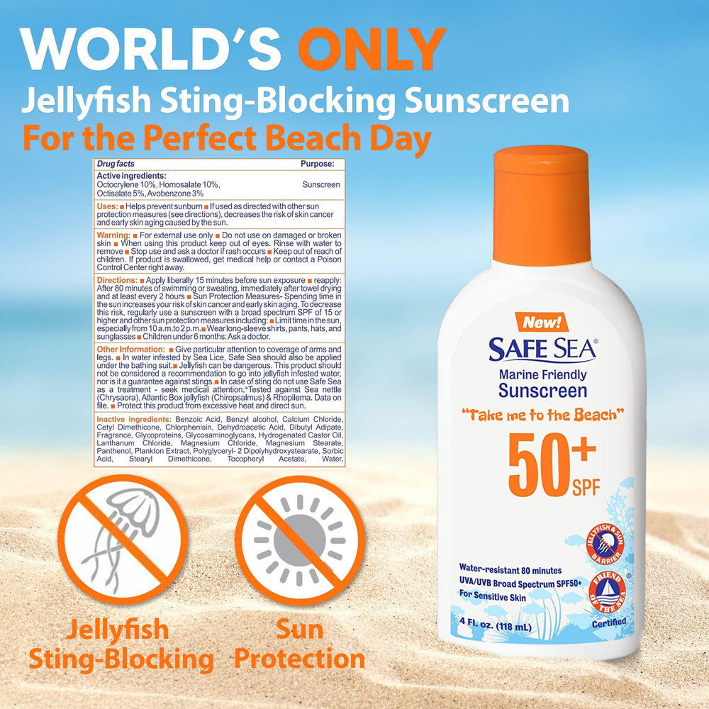 Safe Sea SPF 50+ lotion provides lasting sun protection