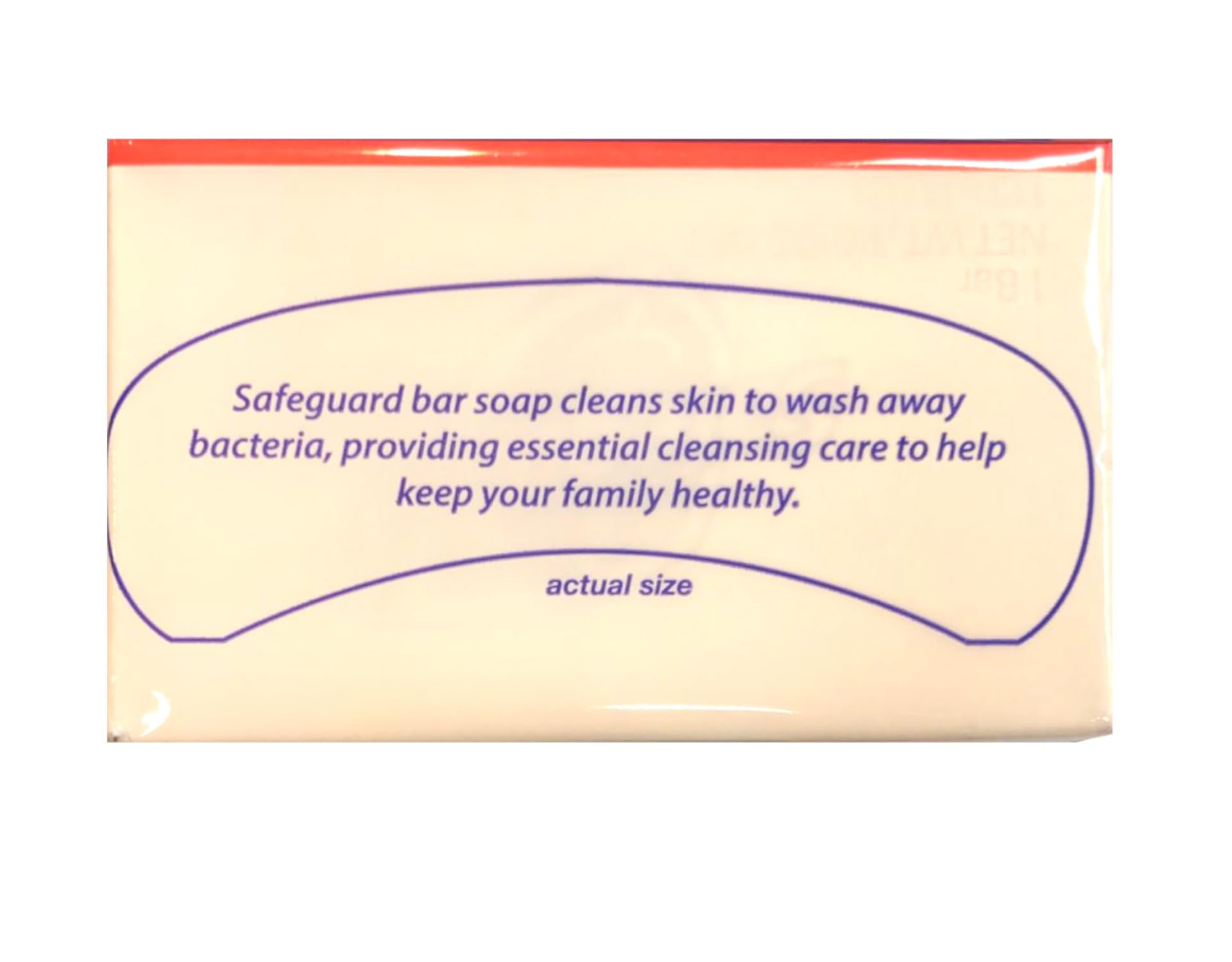 Safeguard antibacterial bath bar 4-pack packaging highlights unscented, skin-friendly option.