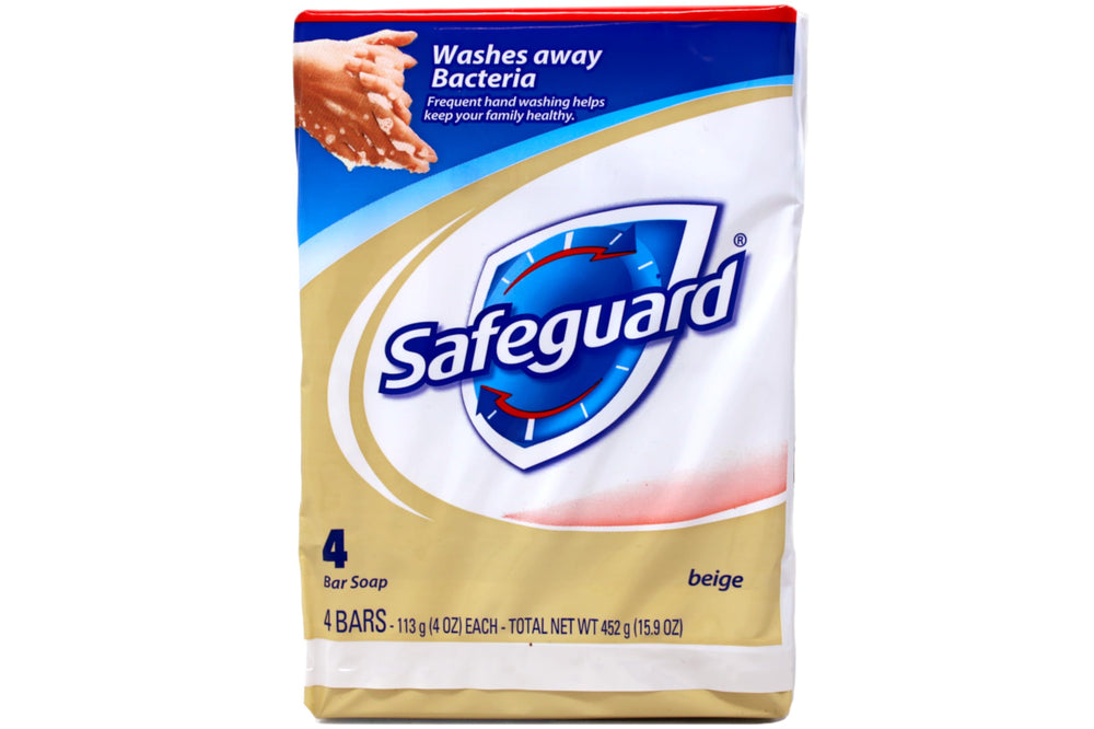 Safeguard bar soap on shelf demonstrates bulk value for business environments.