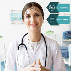 SAFEKO nylon latex-free hair nets durable and irritation-free for all day wear.