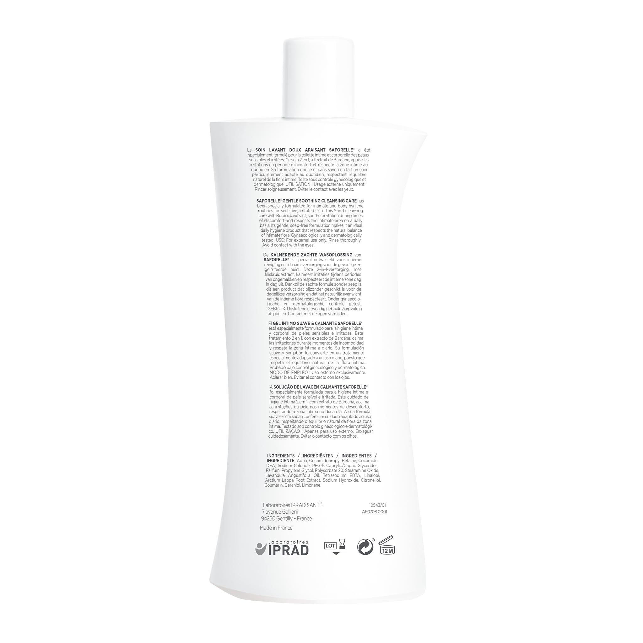 Saforelle Gentle Cleansing Care daily-use shot conveys comfortable intimate hygiene.