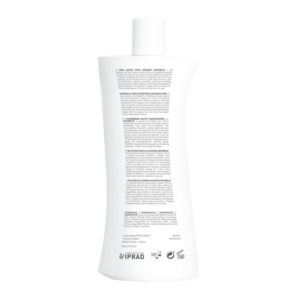 Saforelle Gentle Cleansing Care daily-use shot conveys comfortable intimate hygiene.