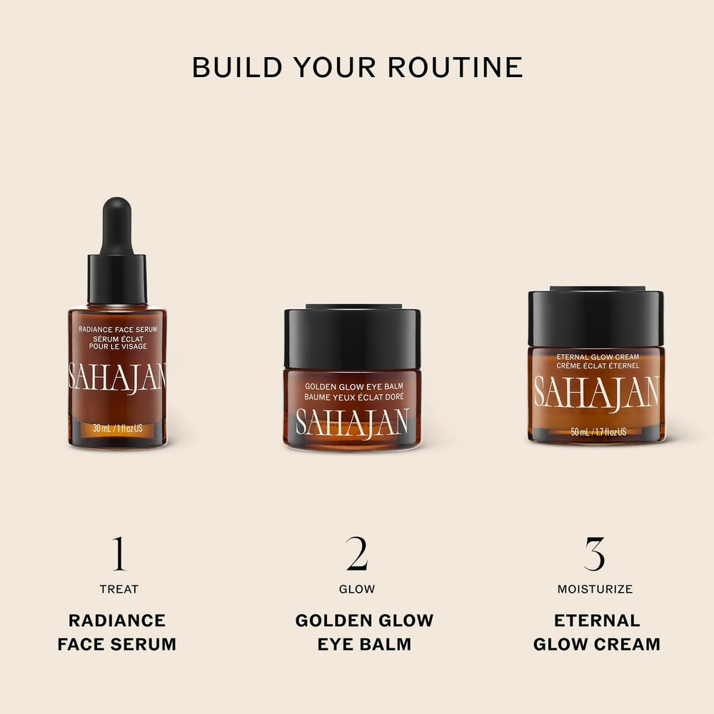 Sahajan eye balm in routine shot suggests easy daily care for refreshed eyes.