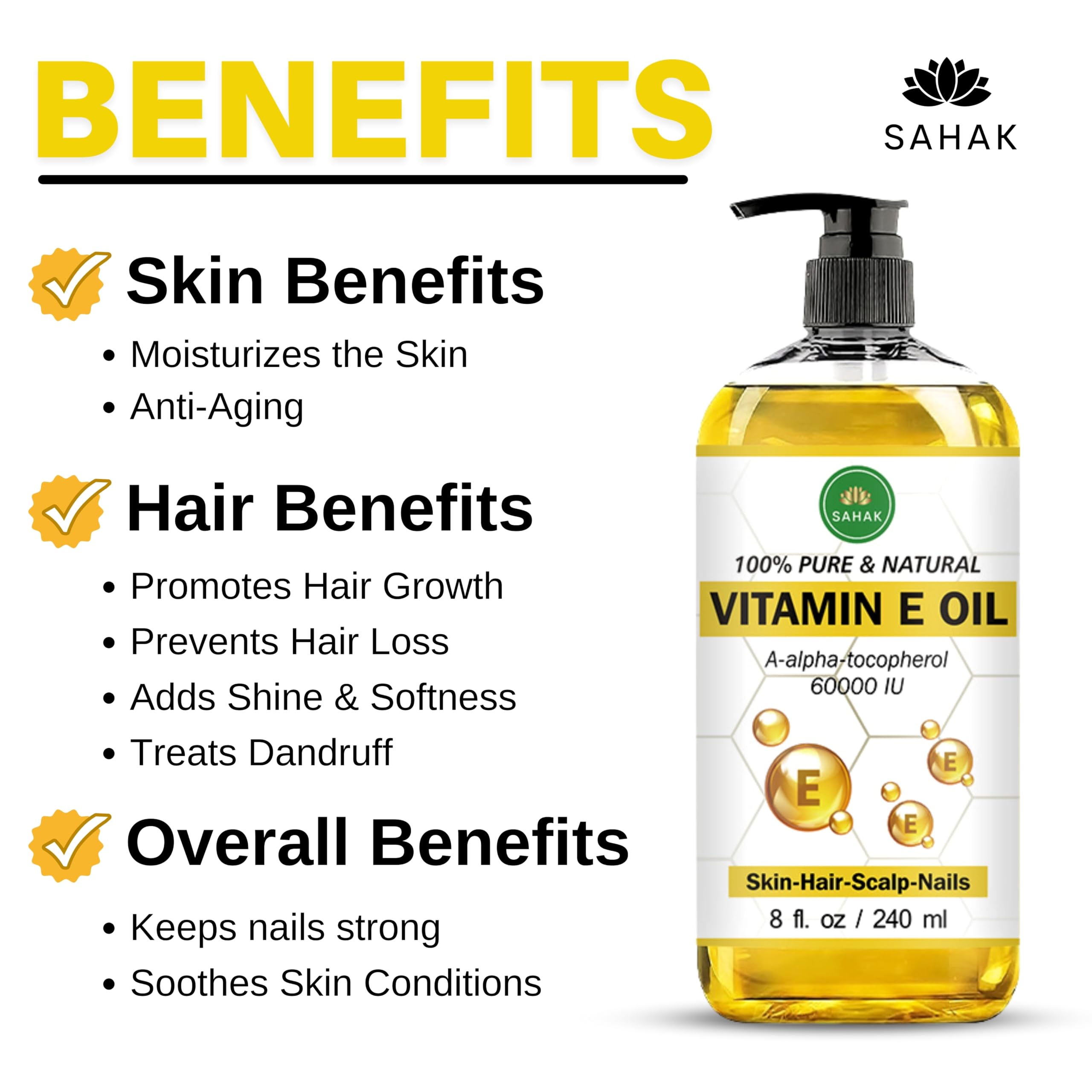 SAHAK Vitamin E Oil beside plant for natural antioxidant care