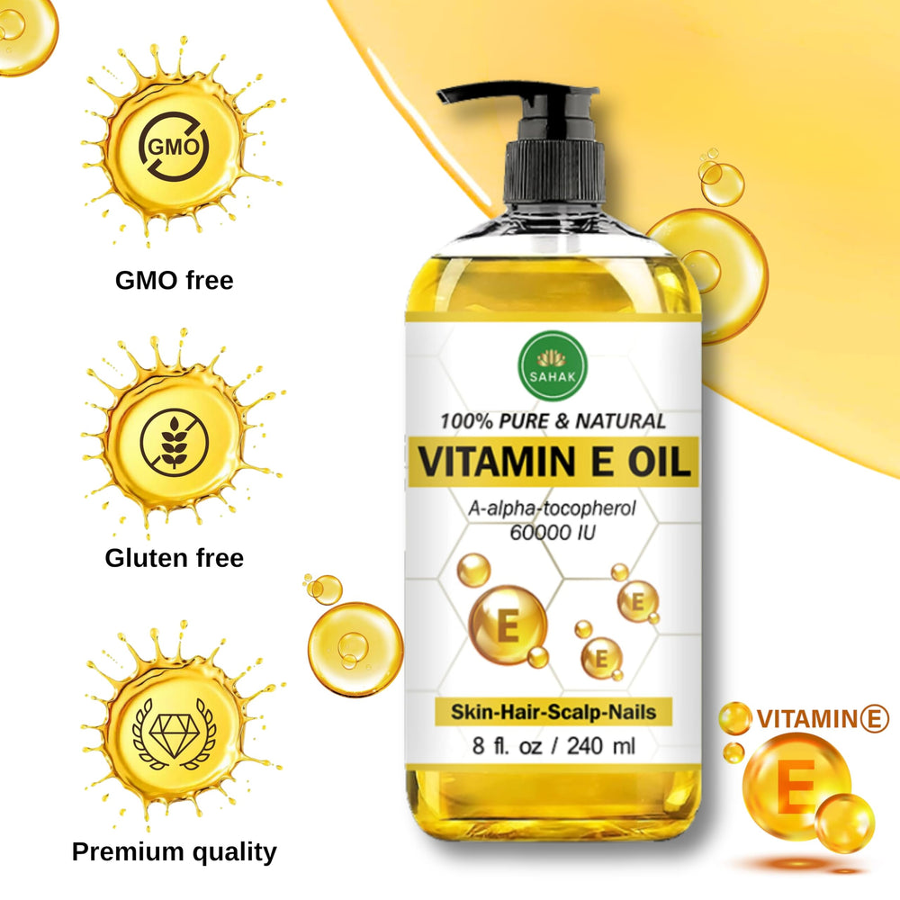SAHAK Vitamin E Oil on skin detail showing scars and stretch marks