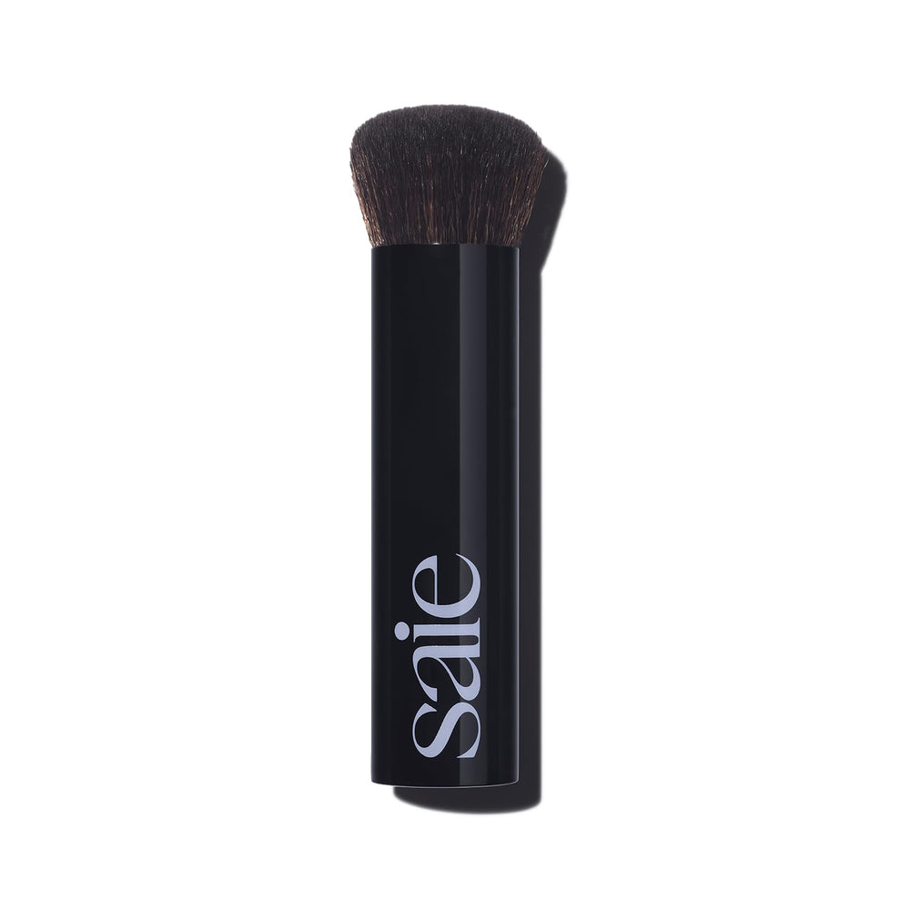 Saie Base Foundation Brush close-up of ultra-soft bristles for smooth, precise foundation application.