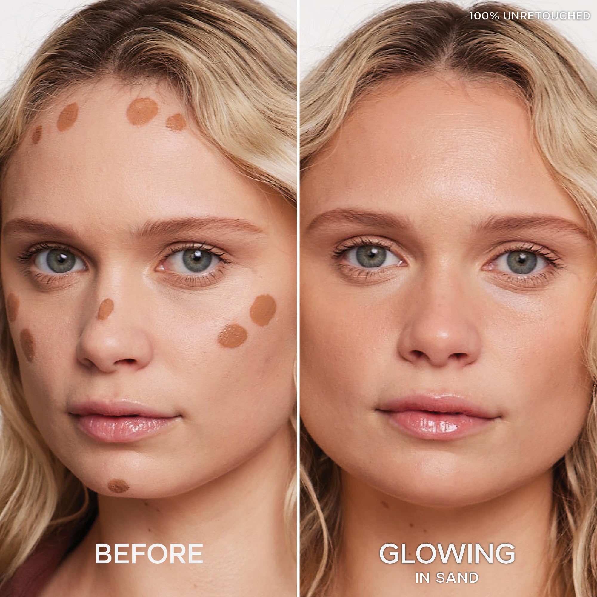 Saie Dew Bronze on the cheekbone delivers a dewy natural glow.