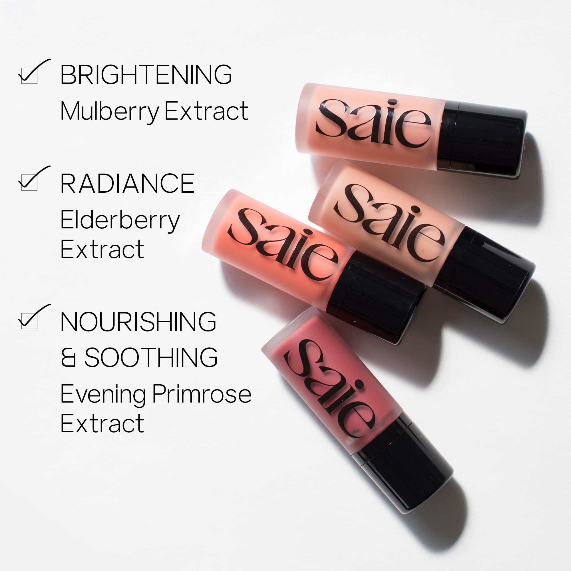 Saie Dew Liquid Blush doe-foot applicator for easy tint