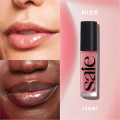 Saie Glossybounce swirls onto lips for ultra-shiny hydration.