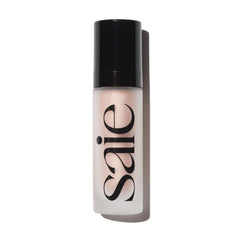 Saie Glowy Super Gel bottle pump delivers hydrating glow for dewy skin.