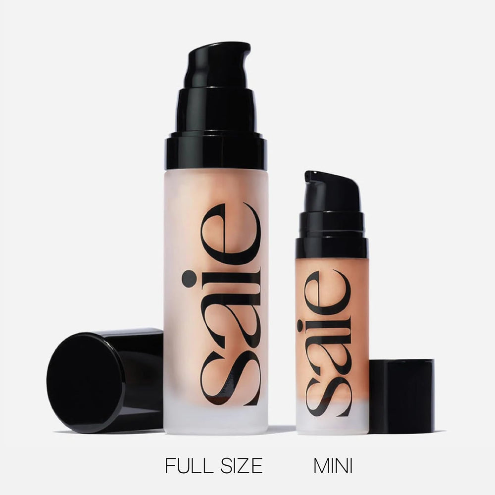 Saie Glowy Super Gel Sunglow swatch reveals luminous finish.