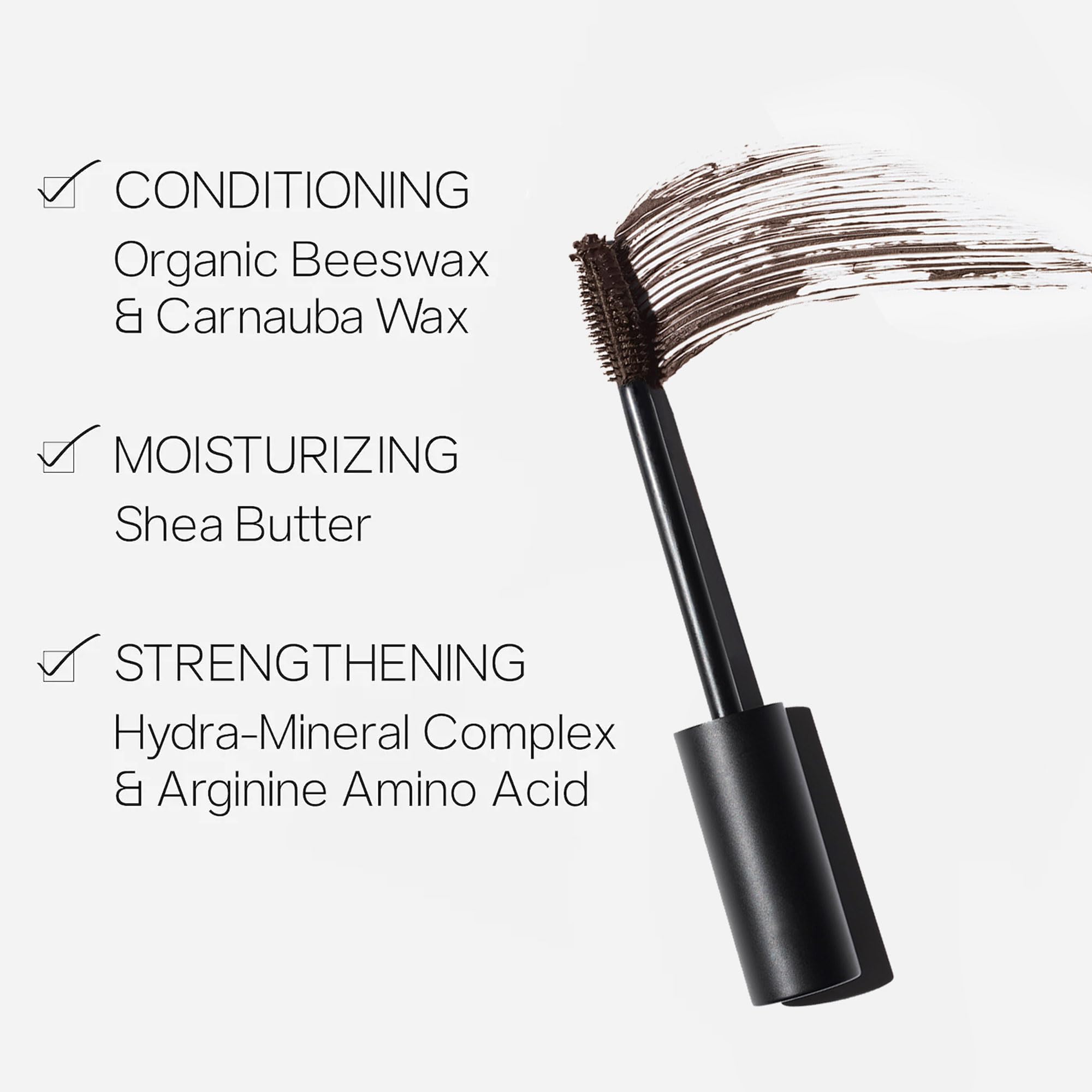 Saie Mascara 101 build coats demonstrates thicker lashes with each layer