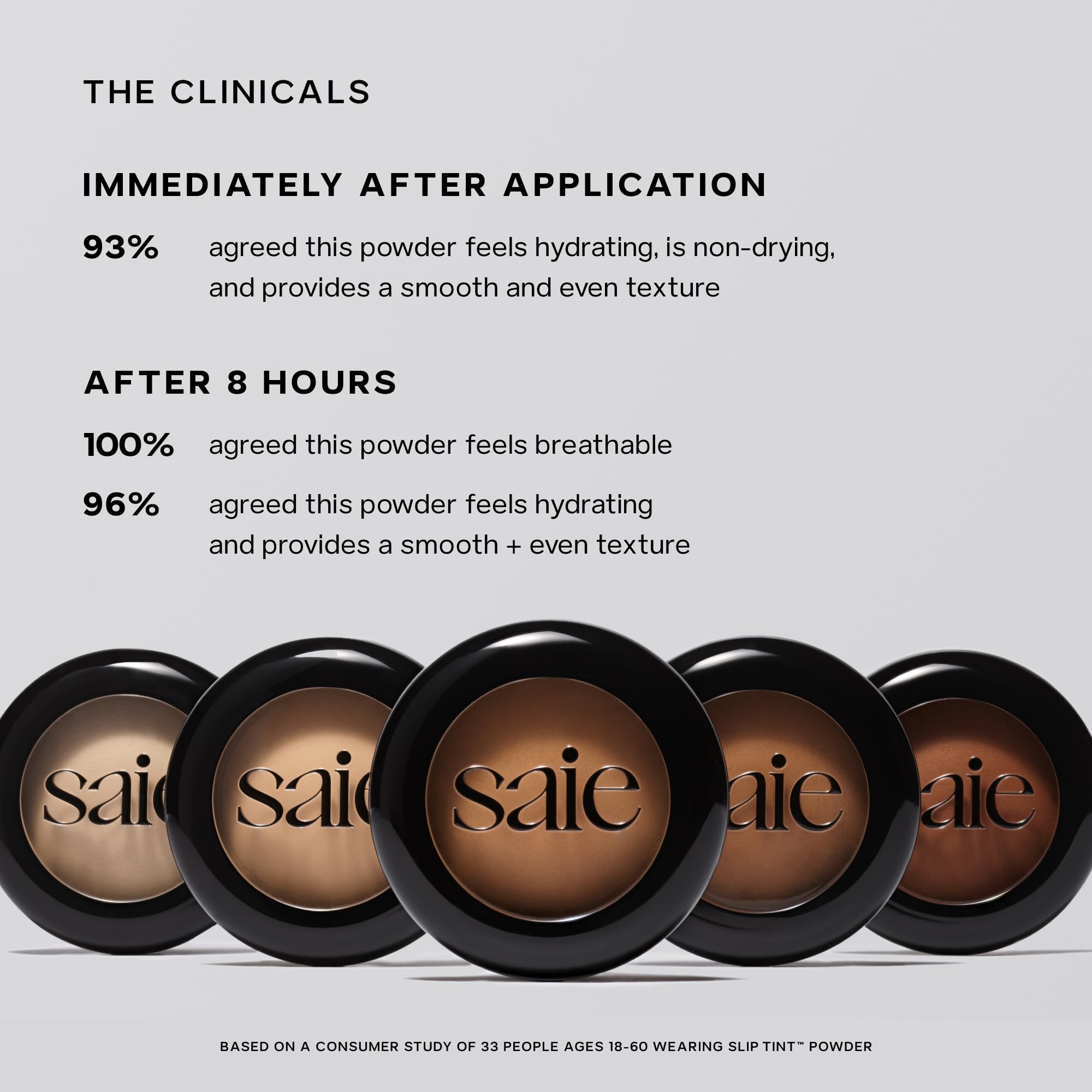 Saie Slip Tint Baked Setting Powder texture detail shows fine particles