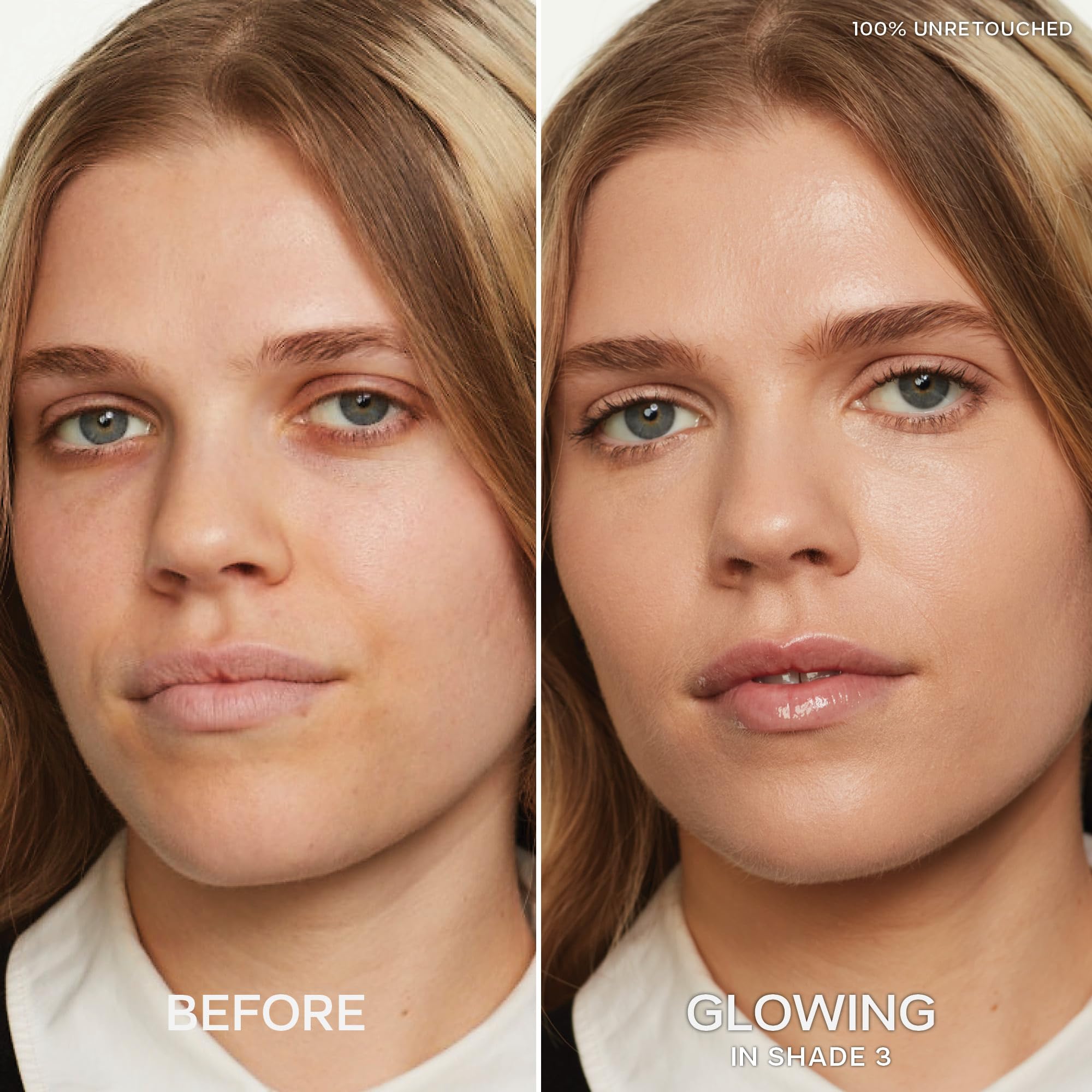 Saie Slip Tint under-eye application close-up blends dark circles softly
