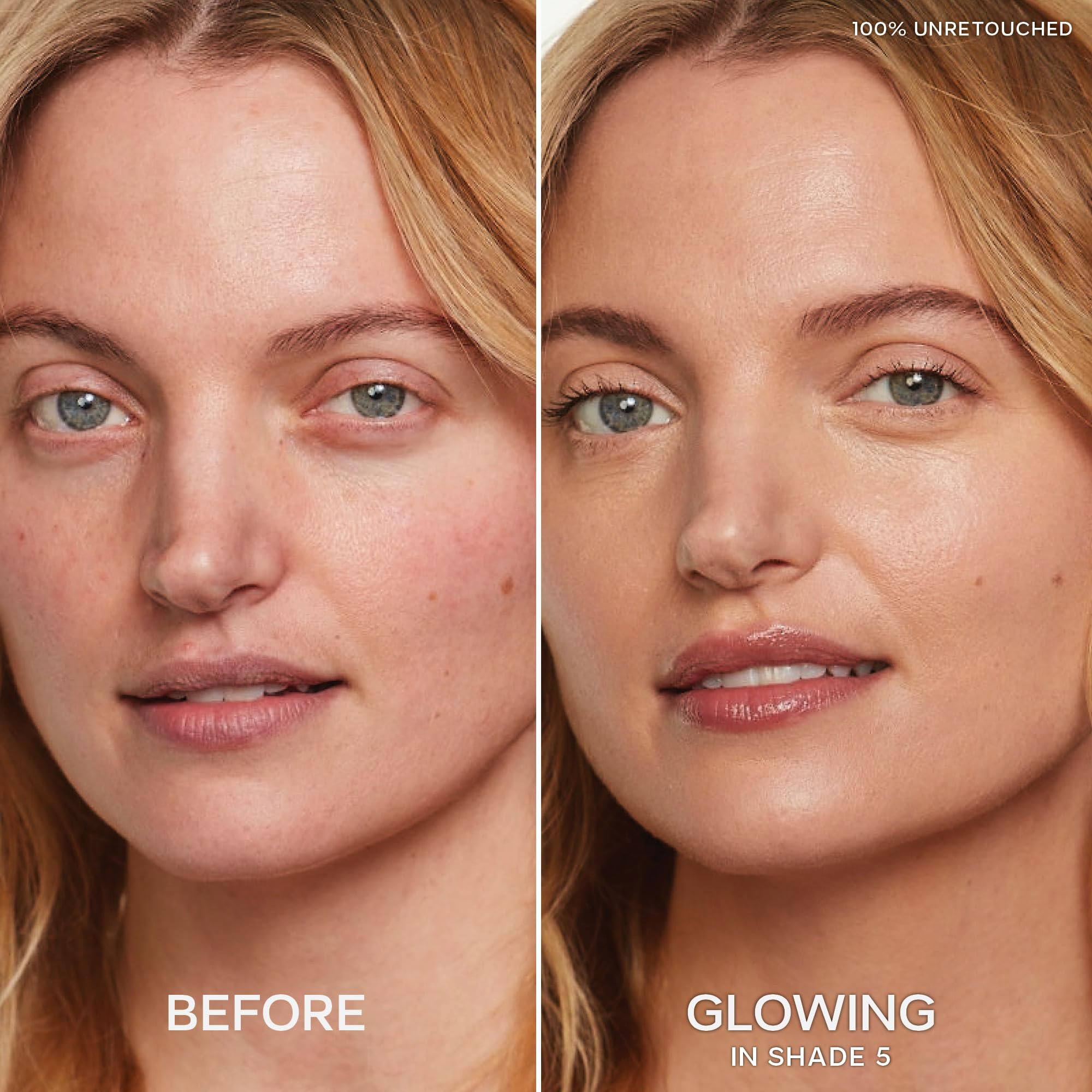 Saie Slip Tint under-eye application showing lightweight concealment