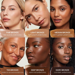 Saie Sun Melt Cream Bronzer natural velvet finish on skin