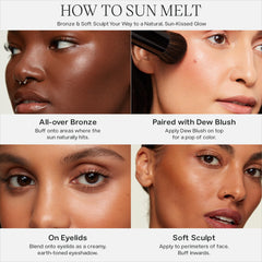 Saie Sun Melt Cream Bronzer swirl and blend for natural warmth on cheekbones