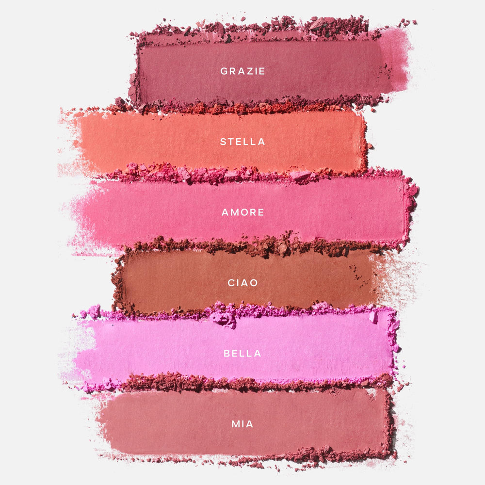 Saie SuperSuede blush on apples demonstrates soft, even flush.