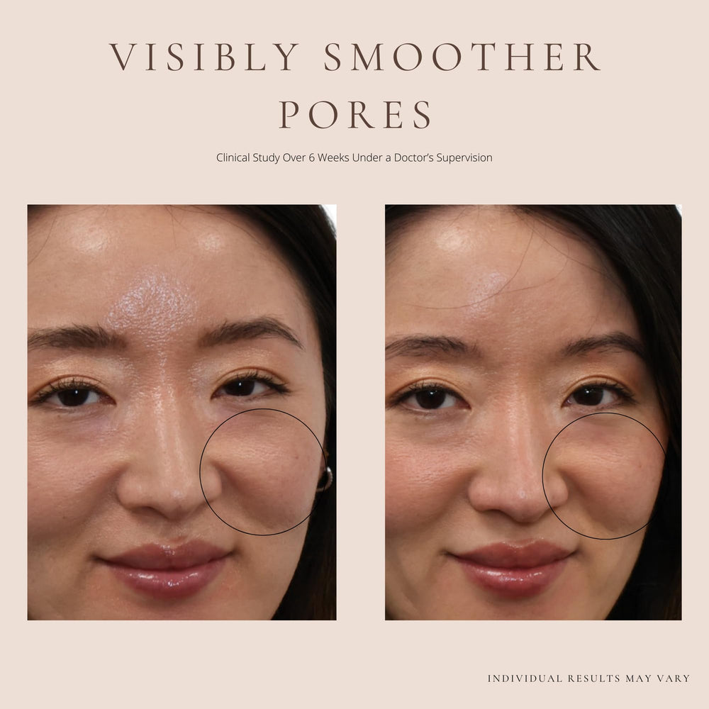 Close-up texture of SAINT JANE Sun Ritual showing sheer coverage that blurs pores.
