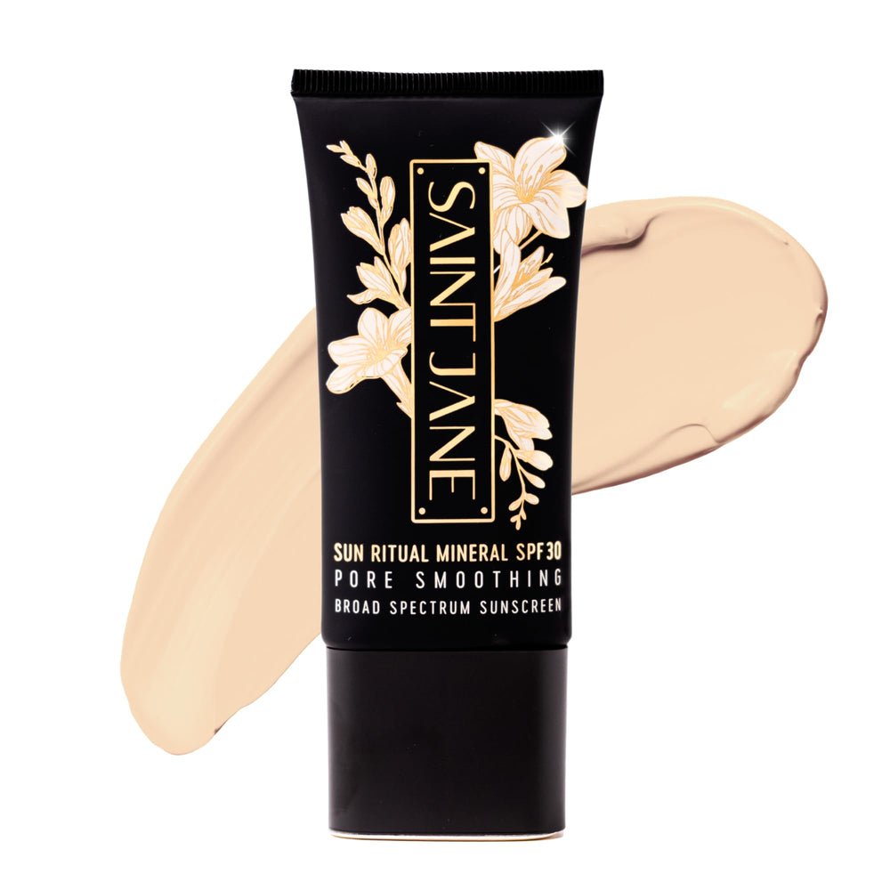SAINT JANE Sun Ritual SPF 30 bottle for daily invisible protection and luxury skincare.