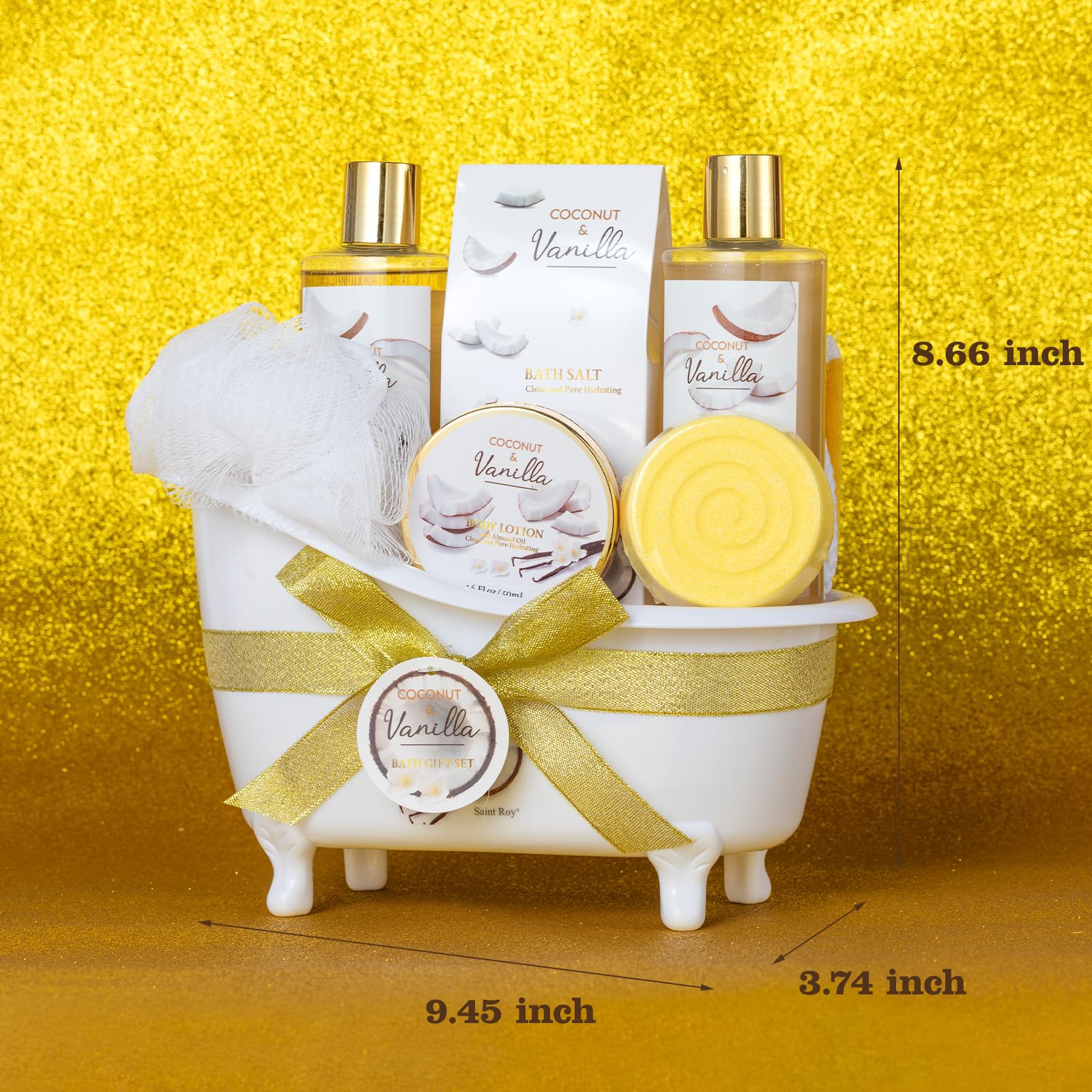 Saint Roy bath bomb image hints at a relaxing, aromatic spa-like bath experience.