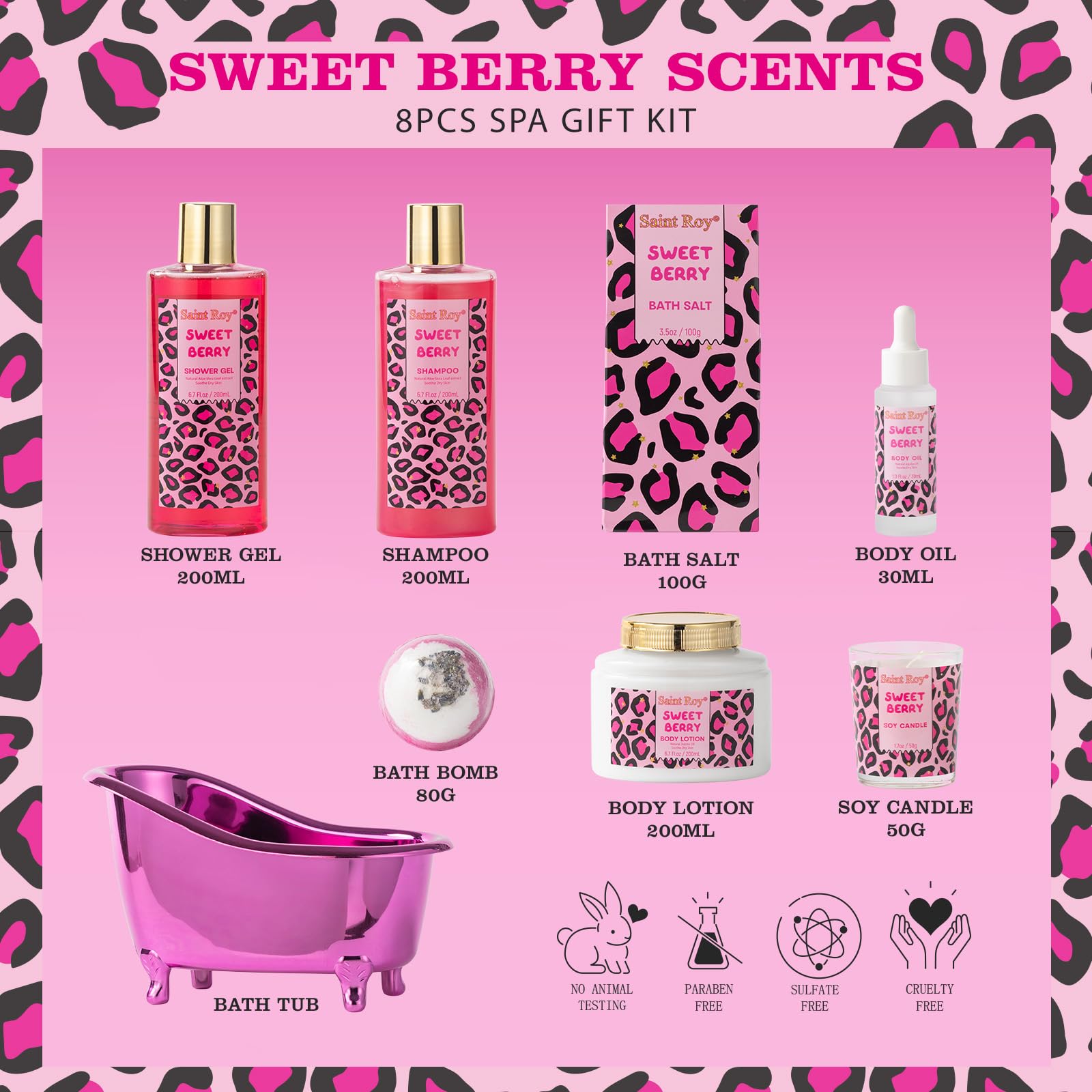 Saint Roy bath set with shower gel and body lotion providing daily moisture