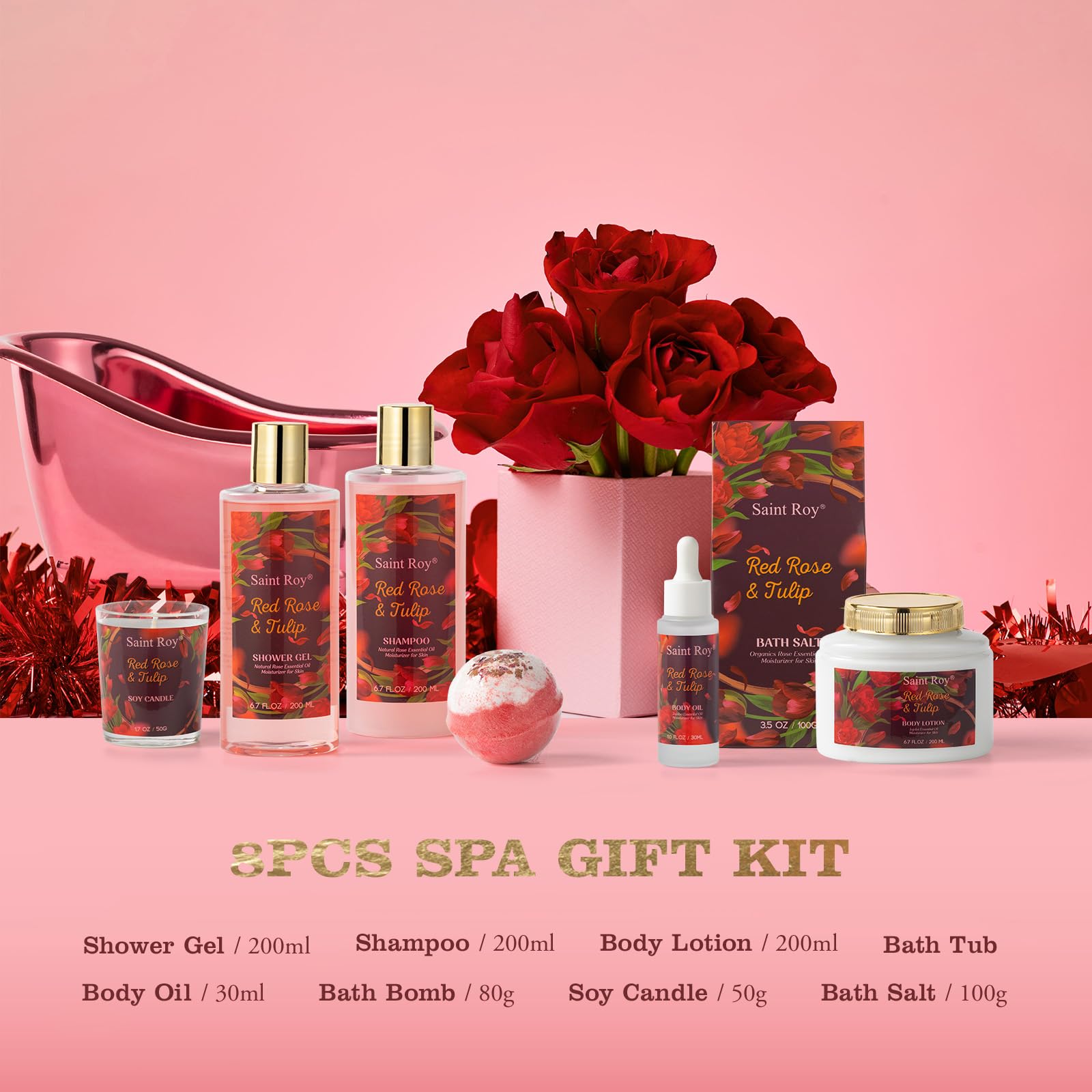 Saint Roy body lotion tube delivering silky moisture after bathing.