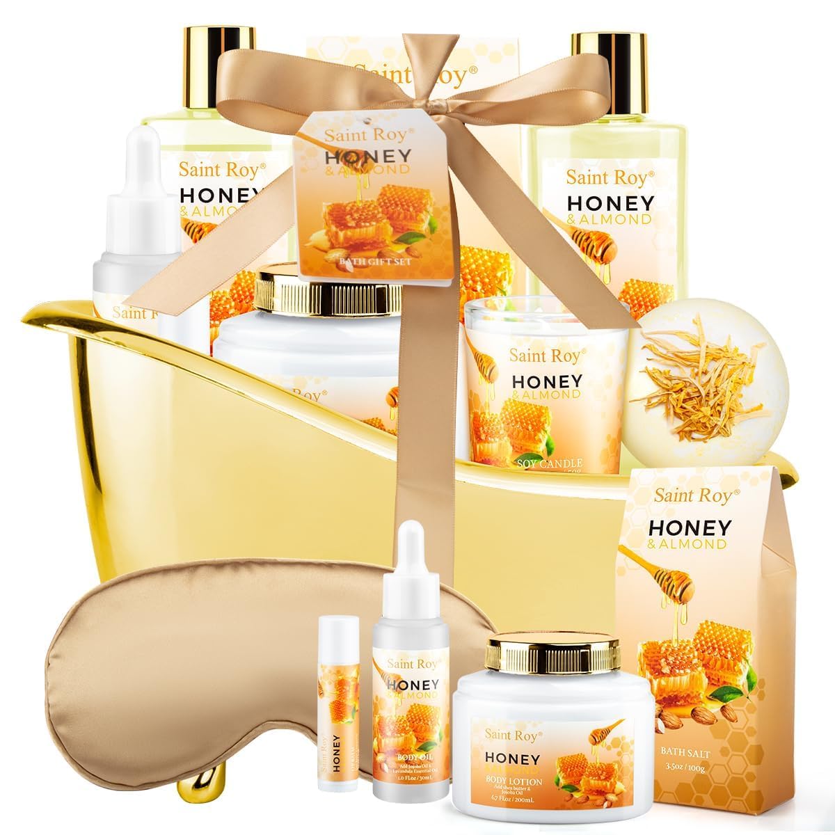 Saint Roy Christmas Gift Set Women bath tub display for at-home spa ritual