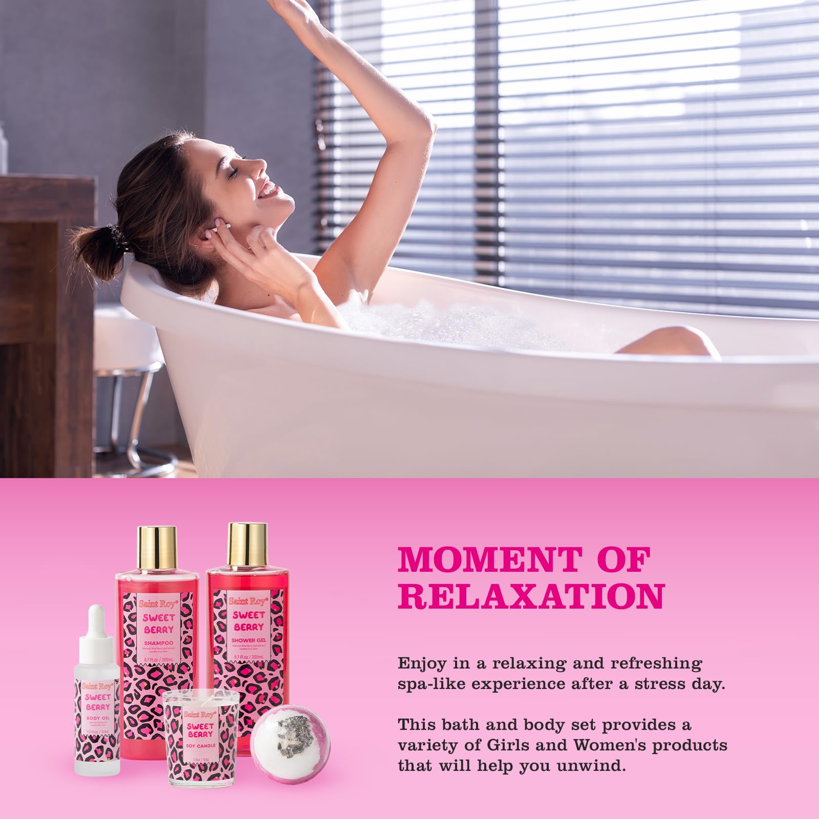 Saint Roy pampering gift set includes a note card for personalizing