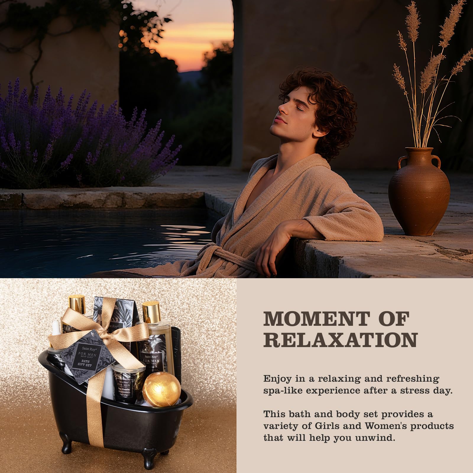 Saint Roy luxury 9-piece set delivering a complete at-home spa experience