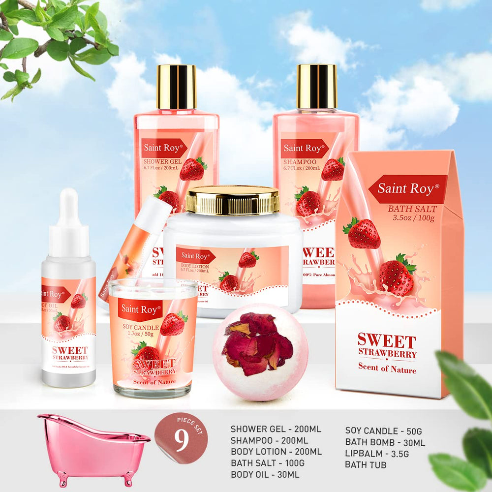 Saint Roy spa kit shampoo bottle close up highlighting nourishing formula